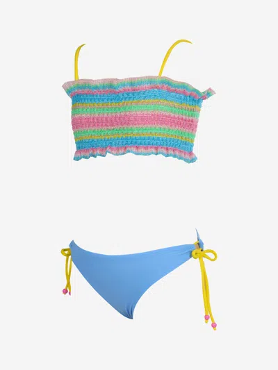 Nessi Byrd Kids'  Girls Sathie Bikini In Blue