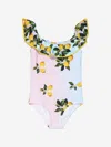 Nessi Byrd Girls Siera Off Shoulder Swimsuit In Multicoloured