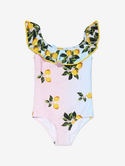 Nessi Byrd Kids' Girls Siera Off Shoulder Swimsuit In Multicoloured