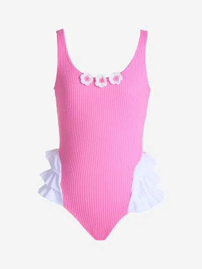 Nessi Byrd Kids' Girls Violet Swimsuit In Pink