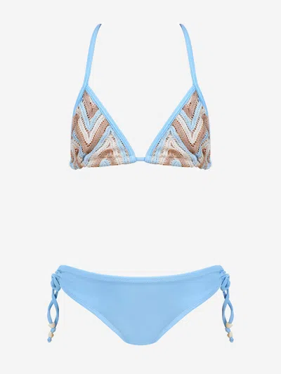 Nessi Byrd Kids'  Girls Yolanda Bikini In Blue
