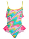 Nessi Byrd Graphic-print Swimsuit In Blue