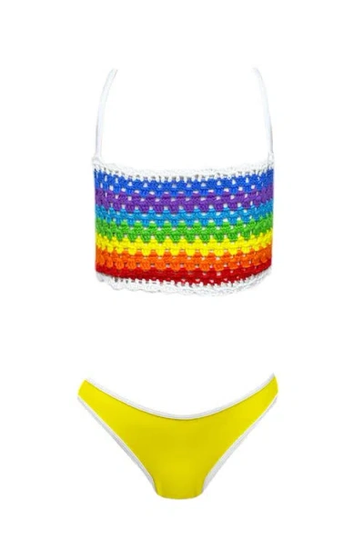 Nessi Byrd Hand-knitted Top, Two Piece Bikini, Little Kid-big Kid In Multi