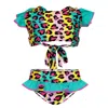 Nessi Byrd Heart Patterned Colourful Bikini For Girls In Multi