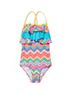 Nessi Byrd Julie Zigzag-pattern Swimsuit In Blue