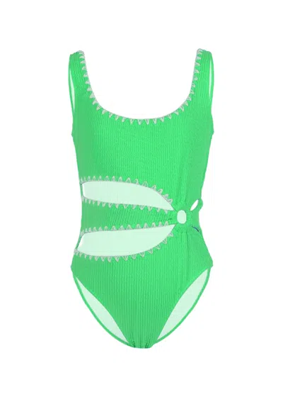 Nessi Byrd Kids' Katty One-piece Swimsuit In Green