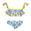 Nessi Byrd Kids Bikini With Floral Print In Blue
