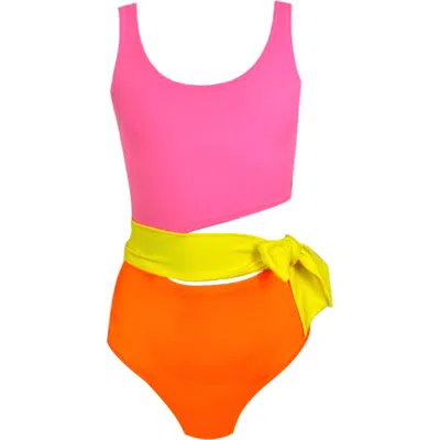 Nessi Byrd Kids' Cut-out Yellow Belt Pop In Multi