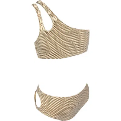 NESSI BYRD NESSI BYRD KIDS' DOUBLE STRAP MESH DESIGN TWO-PIECE SWIMSUIT