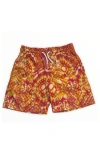 Nessi Byrd Kids' Geometric Batik Print Quick-dry Swim Trunks