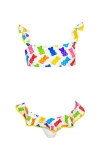 Nessi Byrd Kids' Jellybean Print Ruffle Two-piece Swimsuit