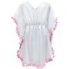 Nessi Byrd Kids' Pink Pompom Detail Caftan