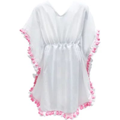Nessi Byrd Kids' Pink Pompom Detail Caftan