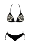 Nessi Byrd Kids' Triangle Hand-made Crochet Flower Detail Two-piece Swimsuit