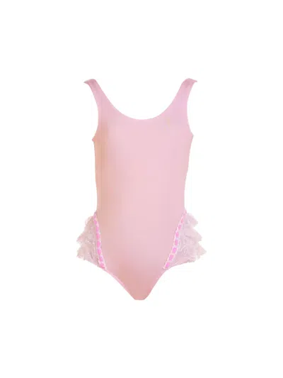 NESSI BYRD LACE-TRIM SWIMSUIT