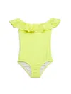 Nessi Byrd Little Girl's & Girl's Andy Ruffle One-piece Swimsuit In Yellow