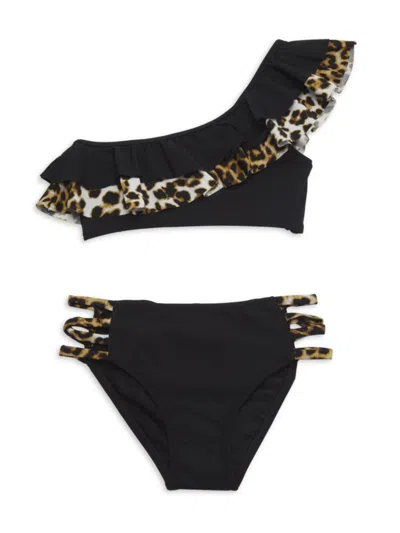 Nessi Byrd Kids' Little Girl's & Girl's Dolce 2-piece Leopard Print Swim Set