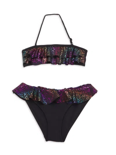 Nessi Byrd Kids' Little Girl's & Girl's Liv 2-piece Glitter Print Swim Set
