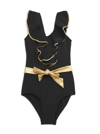 Nessi Byrd Kids' Little Girl's & Girl's Queen Ruffled One Piece Swimsuit