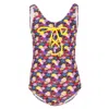 Nessi Byrd Multi Coloured Knitted Swimsuit For Girls In Purple