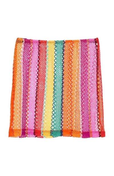 Nessi Byrd Kids'  Multi-color Mesh Cover-up Skirt
