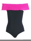 Nessi Byrd Off-shoulder Swimsuit In Black