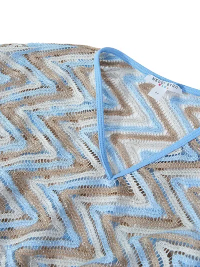 Nessi Byrd Kids' Patterned V-neck Top In Blue