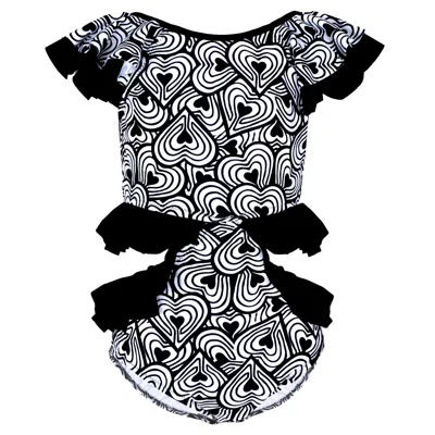 Nessi Byrd Kids' Ruffle One Piece Swimsuit For Girls In Black