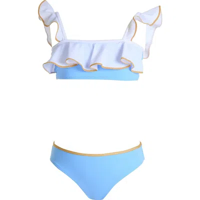 Nessi Byrd Girls' Lesia Two-piece Swimsuit - Little Kid, Big Kid In Blue And White