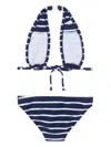 Nessi Byrd Striped Halter-neck Bikini In Blue