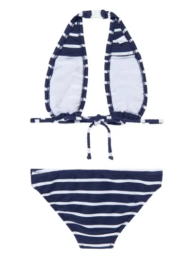 Nessi Byrd Striped Halter-neck Bikini In Blue