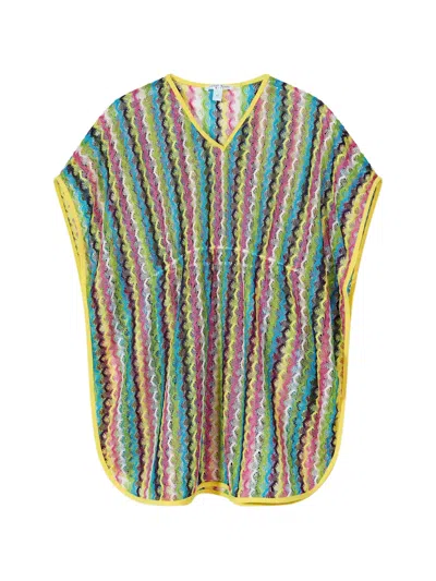 Nessi Byrd Kids' Striped V-neck Top In Multi