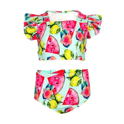 Nessi Byrd Kids' Watermelon Print Bikini For Girls In Multi