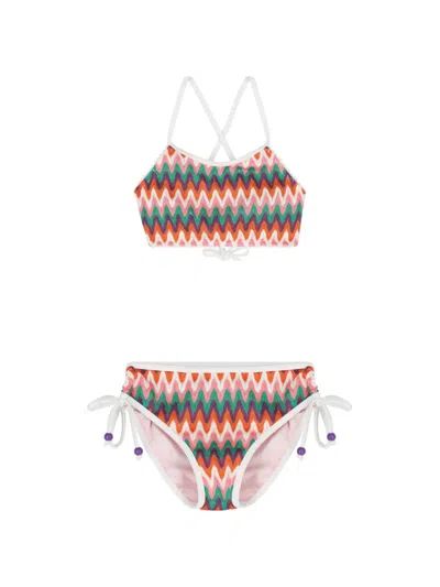 Nessi Byrd Kids' Zigzag Bikini In Multi