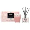 NEST HIMALAYAN SALT AND ROSEWATER PETITE CANDLE AND PETITE REED DIFFUSER SET (LIMITED EDITION)