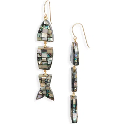 Nest Jewelry Abalone Fish Earrings In Multi