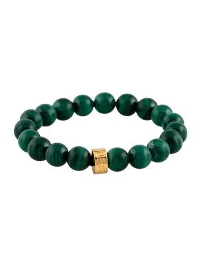 Pre-owned Nest Jewelry Beaded Stretch Bracelet, 6.5" In Green