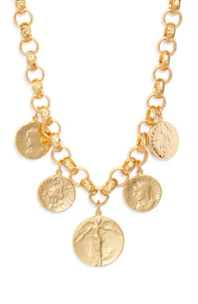 Nest Jewelry Coin Drop Rolo Chain Necklace In Gold