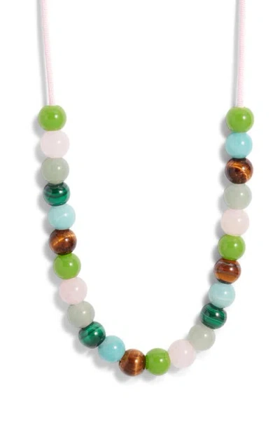 Nest Jewelry Long Gemstone Cord Necklace In Multi