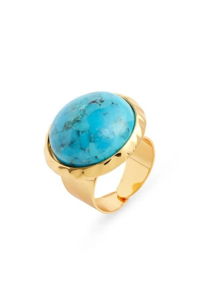 Nest Jewelry Semiprecious Stone Adjustable Ring In Gold