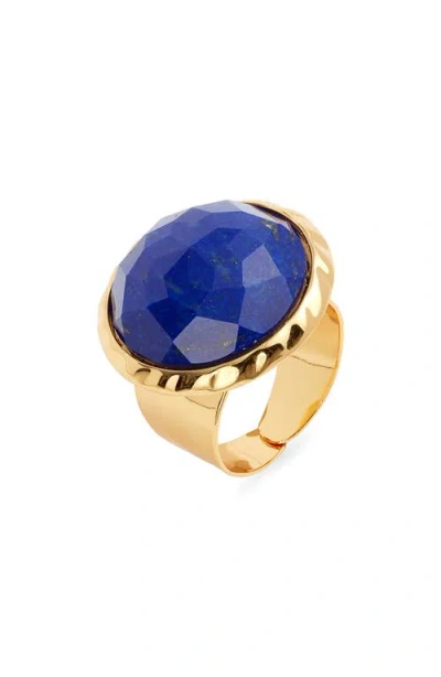 Nest Jewelry Semiprecious Stone Adjustable Ring In Gold