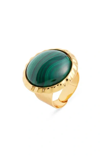 Nest Jewelry Semiprecious Stone Adjustable Ring In Green
