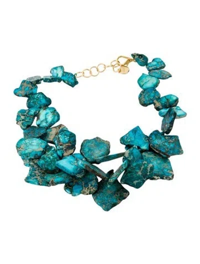 Pre-owned Nest Jewelry Stone Cluster Collar Necklace, 22" In Multi