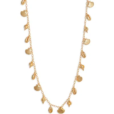 Nest Jewelry Tiny Shells Charm Necklace In Brown