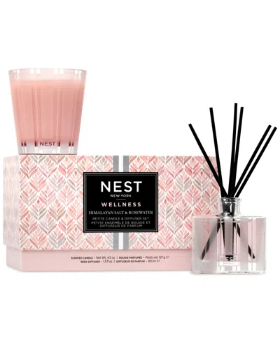 Nest New York 2-pc. Himalayan Salt & Rosewater Petite Candle & Diffuser Set In White