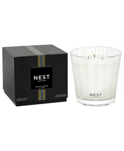 Nest New York Amalfi Lemon And Mint 3-wick Candle, 21.1 Oz. In White