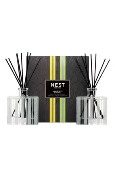 Nest New York Bamboo & Grapefruit Reed Diffuser Duo $116 Value In White