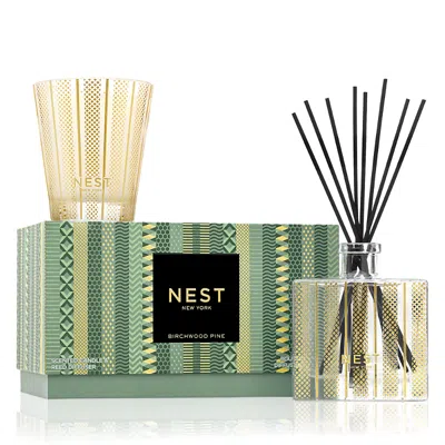 Nest New York Birchwood Pine Classic Candle And Reed Diffuser Duo In Green
