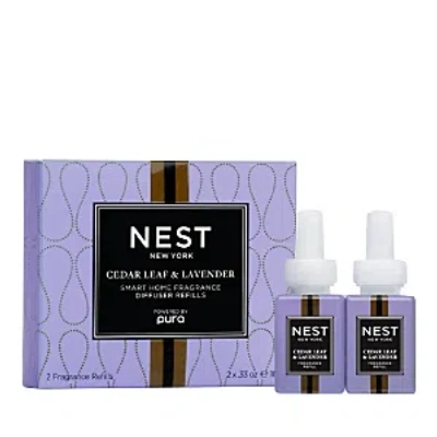 Nest New York Cedar Leaf & Lavender Pura Refills, Set Of 2 In Purple