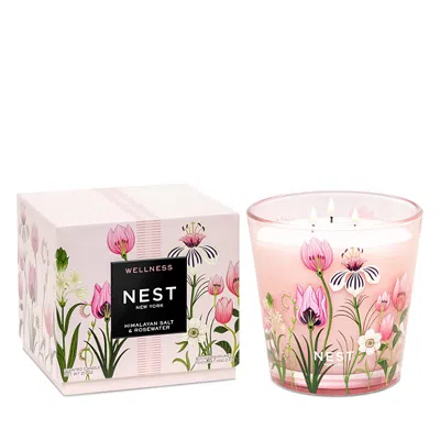 Nest New York Himalayan Salt & Rosewater Decorative 3 Wick Candle In Pink